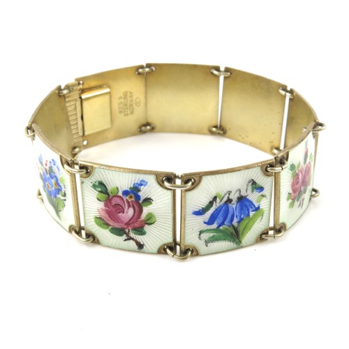 573 - NORWEGIAN ENAMELLED SILVER BRACELET