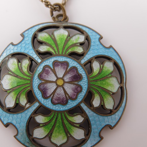 534 - SCANDINAVIAN STYLE ENAMELLED FLORAL PENDANT