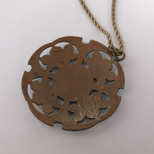 534 - SCANDINAVIAN STYLE ENAMELLED FLORAL PENDANT