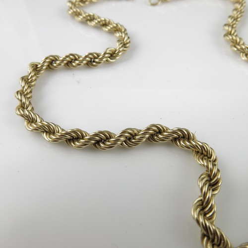 541 - 9CT GOLD ROPE NECKLACE, APPROX. 8.4g