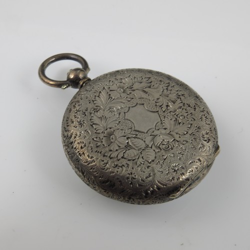 434 - SILVER CASED OPEN FACE POCKET WATCH ‘THE FARRINGDON’ WITH ENAMELLED DIAL