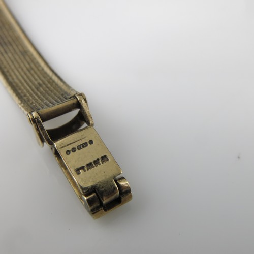 446 - LADIES 9CT GOLD TISSOT WRIST WATCH WITH 9CT GOLD MESH STRAP, APPROX. 21g GROSS