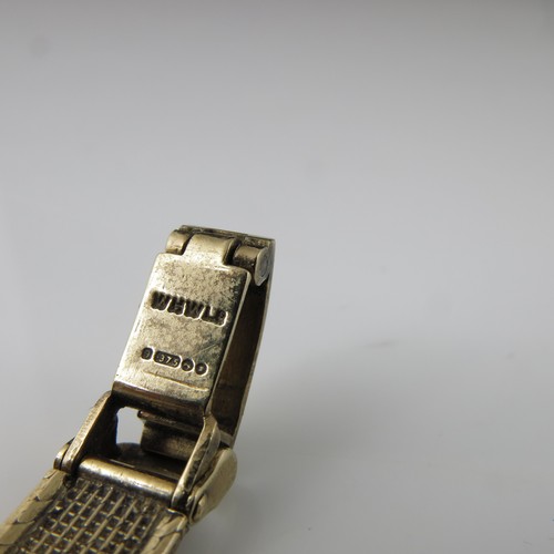 446 - LADIES 9CT GOLD TISSOT WRIST WATCH WITH 9CT GOLD MESH STRAP, APPROX. 21g GROSS