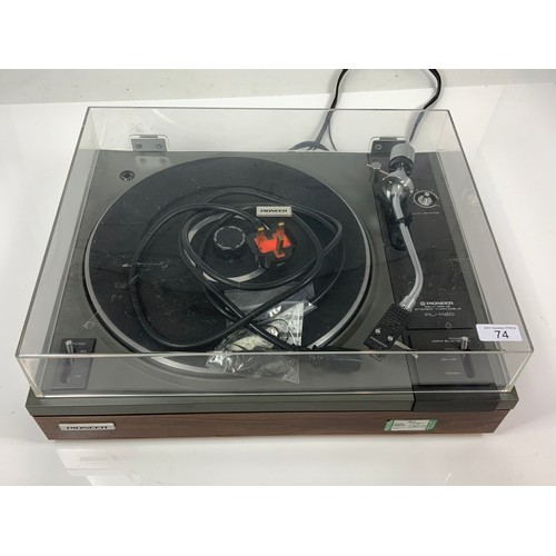 74 - PIONEER TURNTABLE 510A, GOLDRING 900 CARTRIDGE,           PIONEER TURNTABLE 112D, SHURE M75ED MK II ... 