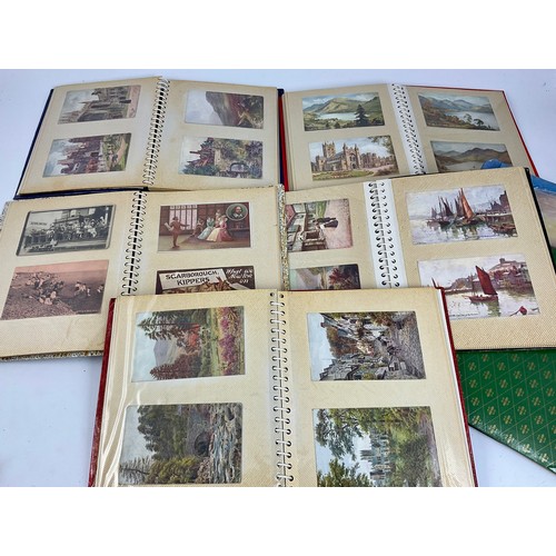 42 - QTY. POSTCARD ALBUMS, SOME REAL PHOTO, SOME HUMOROUS,  QUINTON ETC.