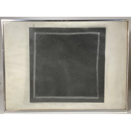 23 - HARRY SEAGER ABSTRACT MONOCHROME MULTI MEDIA DATED 1979, approx. 75 x 55 cm overall