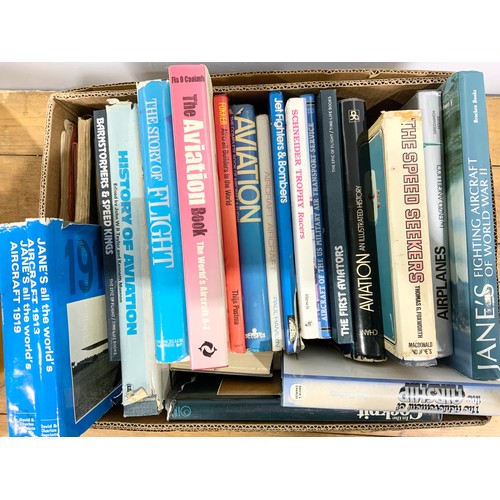 46 - LARGE QUANTITY OF AIRCRAFT RELATED BOOKS ( 2 BANANA BOXES )
