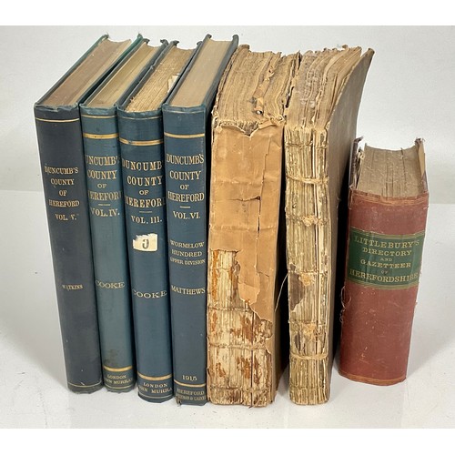 52 - MISC. HEREFORD RELATED BOOKS INC. DUNCUMB’S COUNTY OF HEREFORD 4 VOLS. LITTLEBURY’S HEREFORDSHIRE, H... 