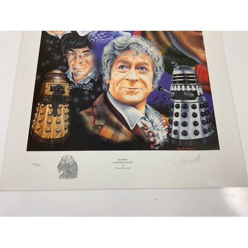 71 - TWO DR WHO PRINTS, 1ST FIFTEEN YEARS BY TREVOR HORSWELL, 057/399 SIGNED BY ARTIST, & 2ND FIFTEEN YEA... 