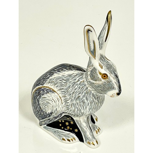 136 - ROYAL CROWN DERBY ‘STARLIGHT HARE’ PAPERWEIGHT