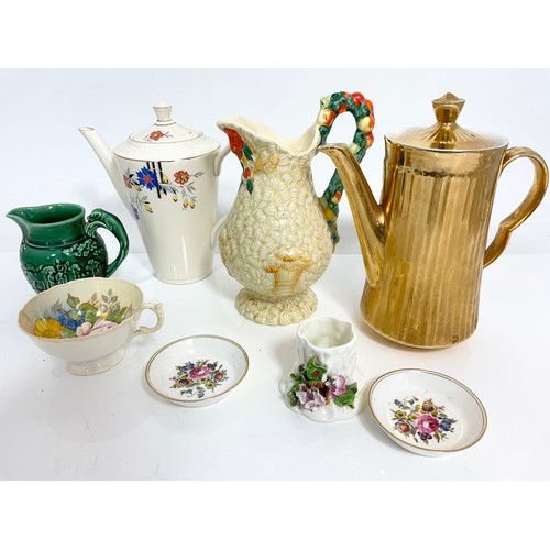173 - COLLECTABLE CERAMICS INC CLARICE CLIFF JUG, WEDGWOOD, ROYAL WORCESTER, AYNSLEY  ETC