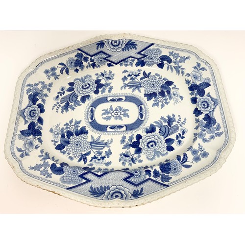 166 - JWR COLUMBIA STONE CHINA LARGE PLATTER 53cm LONG WITH 2 OTHER MEAT PLATES/ PLATTERS