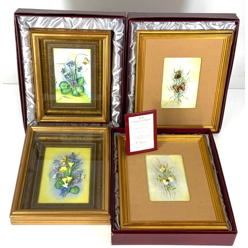 149 - CONNOISSEUR OF MALVERN HAND PAINTED PANELS AND FLORAL DISPLAYS, SOME BOXED