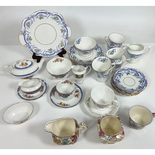 222 - ASSORTED CHINA, ROYAL ALBERT JUNE TEA WARE, ROYAL WINTON CHINTZ, SPENCER STEVENSON TEA WARE.