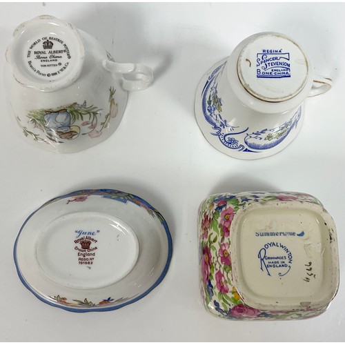 222 - ASSORTED CHINA, ROYAL ALBERT JUNE TEA WARE, ROYAL WINTON CHINTZ, SPENCER STEVENSON TEA WARE.