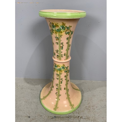 159 - FLORAL DECORATED JARDINIERE STAND 68cm TALL