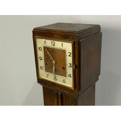 280 - OAK CASED ART DECO STYLE GRANDMOTHER CLOCK