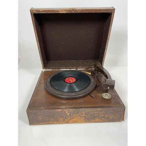 427 - HMV WIND UP GRAMOPHONE & A COLUMBIA GRAM