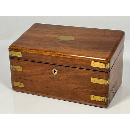 353 - LOVELY QUALITY MAHOGANY BOX BY WALLER AND ARNOLD, FLEET STREET, WITH SLOPING TOP, FITTED INTERIOR AN... 