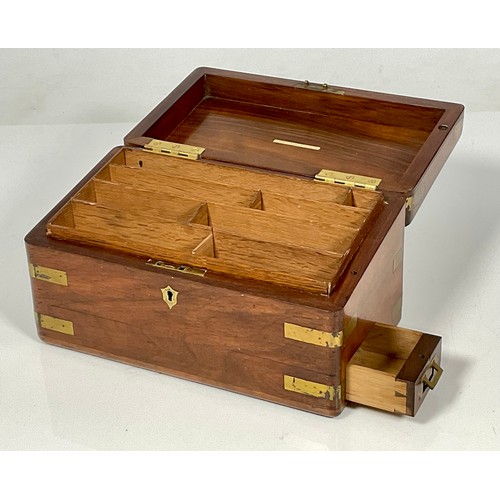 353 - LOVELY QUALITY MAHOGANY BOX BY WALLER AND ARNOLD, FLEET STREET, WITH SLOPING TOP, FITTED INTERIOR AN... 