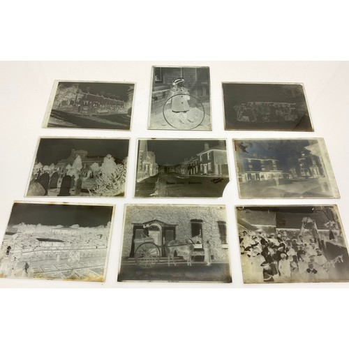 413 - VINTAGE BROMYARD RELATED PHOTOGRAPHIS NEGATIVES ON GLASS SLIDE SOME SIGNED  17cm x 12cm CASED