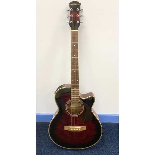 447 - FRESHMAN ELECTRO-ACOUSTIC GUITAR FA1AWR   PLUS GIG BAG