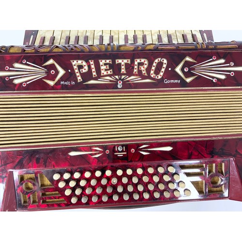 451 - VINTAGE PIETRO GERMANY PIANO ACCORDIAN IN CASE