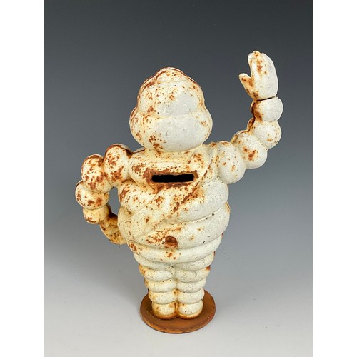 5 - CAST IRON MICHELIN MAN MONEY BOX, APPROX. 23 cm