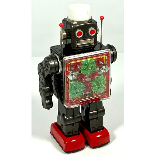 80 - A JAPANESE HORIKAWA MACHINE ROBOT, TINPLATE & PLASTIC, IN BOX. LITTLE WEAR ON THE BATTERY PLATE.