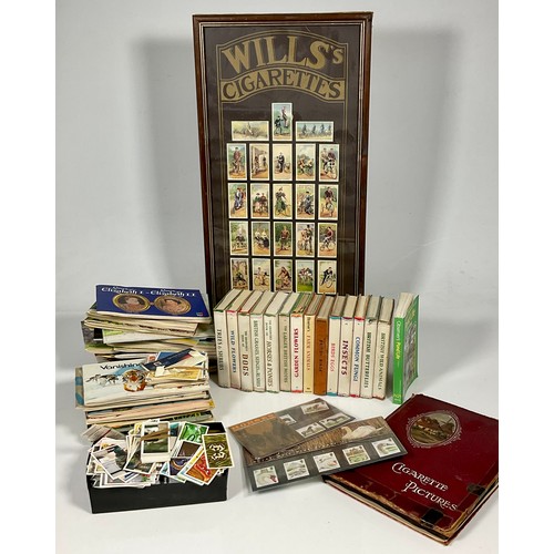 44 - MISC. OBSERVERS BOOKS TOGETHER WITH MISC. PENNY ALBUM, CIGARETTE CARDS, TRADE CARDS, AND TWO PRESENT... 