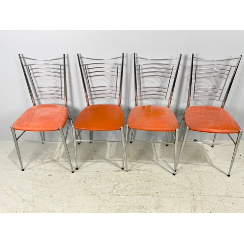 654 - FOUR RETRO CHROME KITCHEN CHAIRS