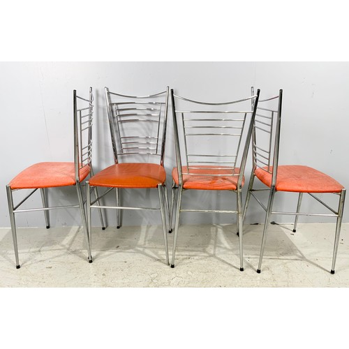 654 - FOUR RETRO CHROME KITCHEN CHAIRS