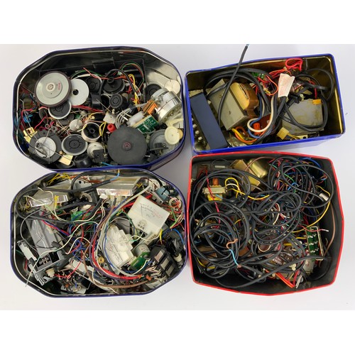 486 - 4 TINS OF VARIOUS ELECTRONIC COMPONENTS