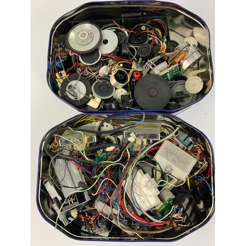 486 - 4 TINS OF VARIOUS ELECTRONIC COMPONENTS