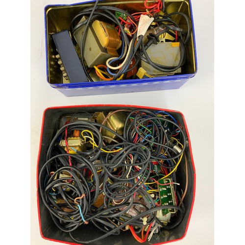 486 - 4 TINS OF VARIOUS ELECTRONIC COMPONENTS