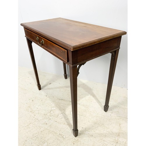 634 - MAHOGANY TABLE / DESK WITH SINGLE DRAWER  76cm LONG