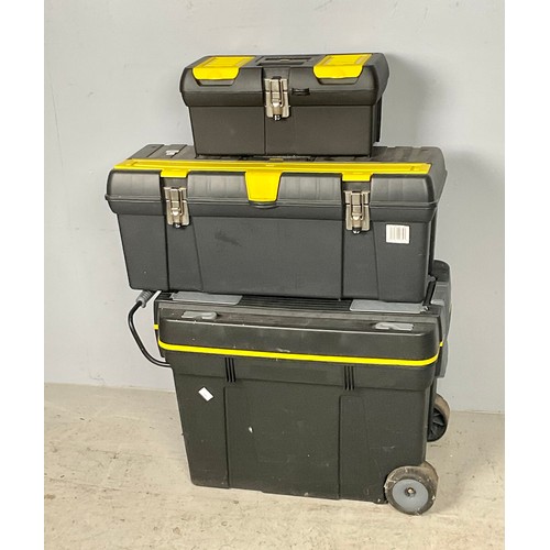 485 - THREE VARIOUS STANLEY TOOL BOXES AND CONTENTS