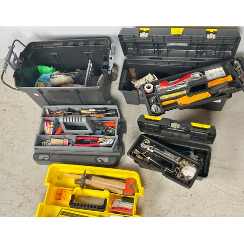 485 - THREE VARIOUS STANLEY TOOL BOXES AND CONTENTS