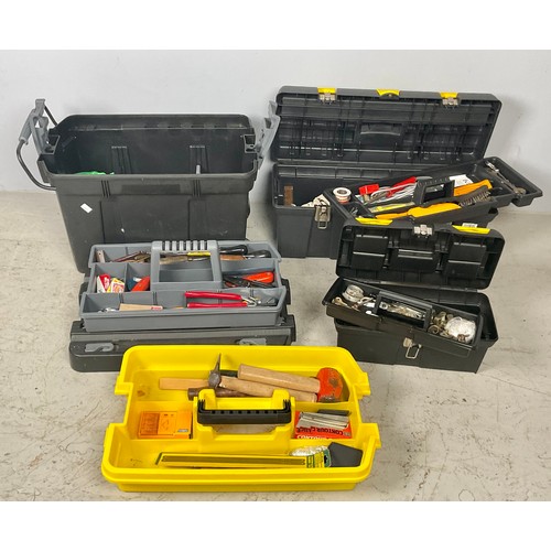 485 - THREE VARIOUS STANLEY TOOL BOXES AND CONTENTS