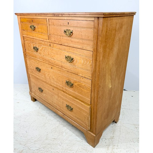 621 - EDWARDIAN PINE CHEST OF DRAWERS 103cm TALL