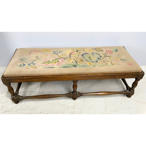 619 - TAPESTRY TOP FOOTSTOOL 107cm LONG