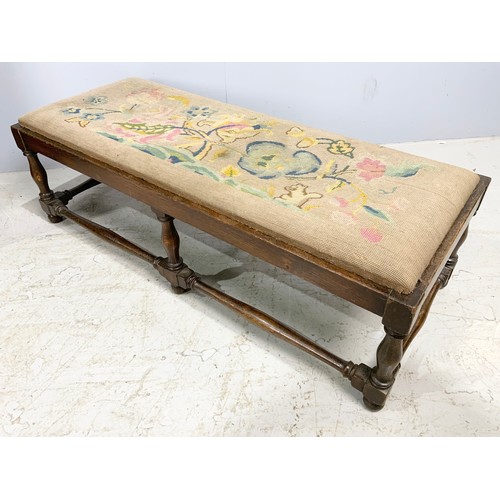 619 - TAPESTRY TOP FOOTSTOOL 107cm LONG