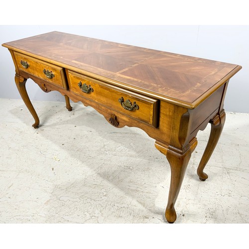 611 - SIDE TABLE/ DRESSER WITH 2 DRAWERS ON CABRIOLE LEGS, APPROX.134 cm