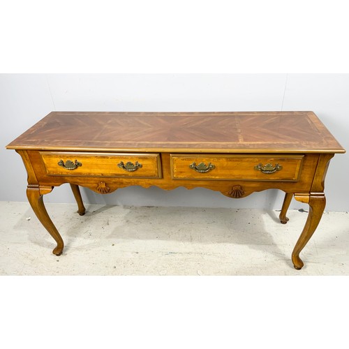 611 - SIDE TABLE/ DRESSER WITH 2 DRAWERS ON CABRIOLE LEGS, APPROX.134 cm