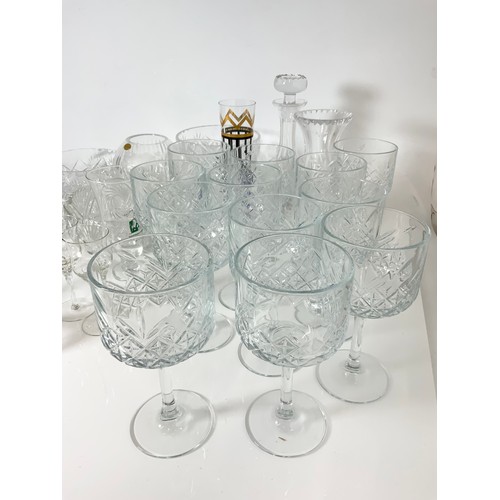 236 - QTY. MISC. GLASSWARE TO INC ROYAL BRIERLEY VASES,  12 LARGE GOBLETS ETC 2 TRAYS