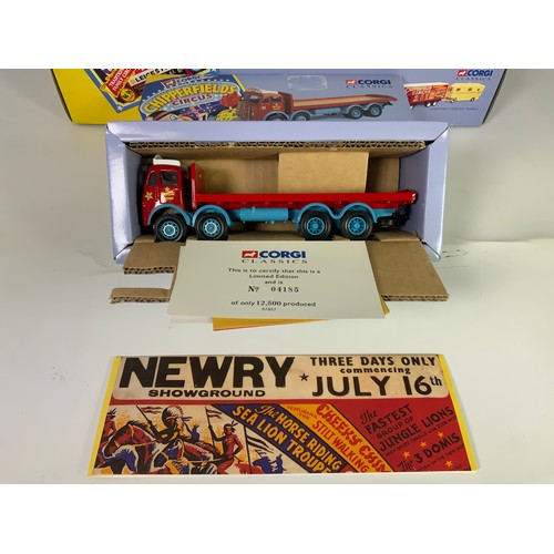 150 - CORGI CLASSICS SERIES, CHIPPERFIELDS CIRCUS, 3 BOXED MODELS 87957 ERF 8 WHEEL RIGID TRUCK, 17801 SCA... 