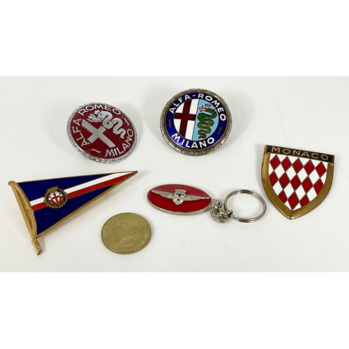 18 - VARIOUS ALFA ROMEO AND OTHER ENAMELLED BADGES ETC.