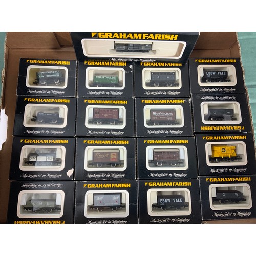 17 BOXED GRAHAM FARISH N GAUGE MODEL RAILWAY WAGONS, MOSTLY PRE GROUPING