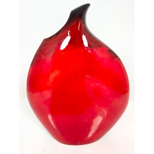 119 - PEGGY DAVIES TEAR DROP VASE, BEAR MOUNTAIN LIMITED EDITION NO 18 32cm TALL