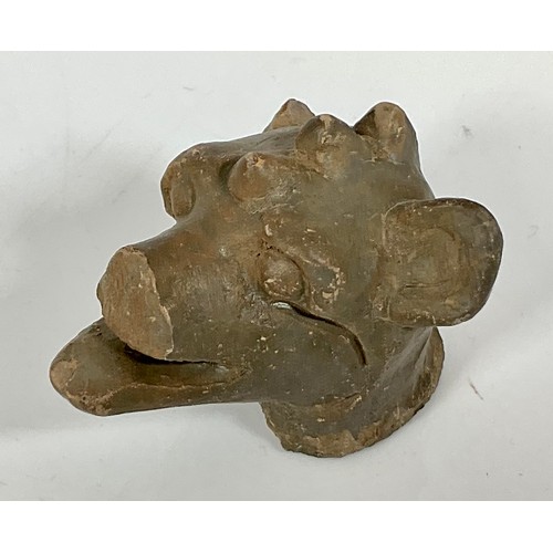 137 - QTY. POSSIBLY PERUVIAN TERRACOTTA AND OTHER STONEWARE ANTHROPOMORPHIC ANIMAL STUDIES AND 2 FLINT TOO... 